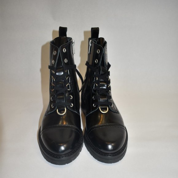 AllSaints Black Women's Leather Lira Hiker Black Boots Size 38 EU 8 US - Picture 8 of 9